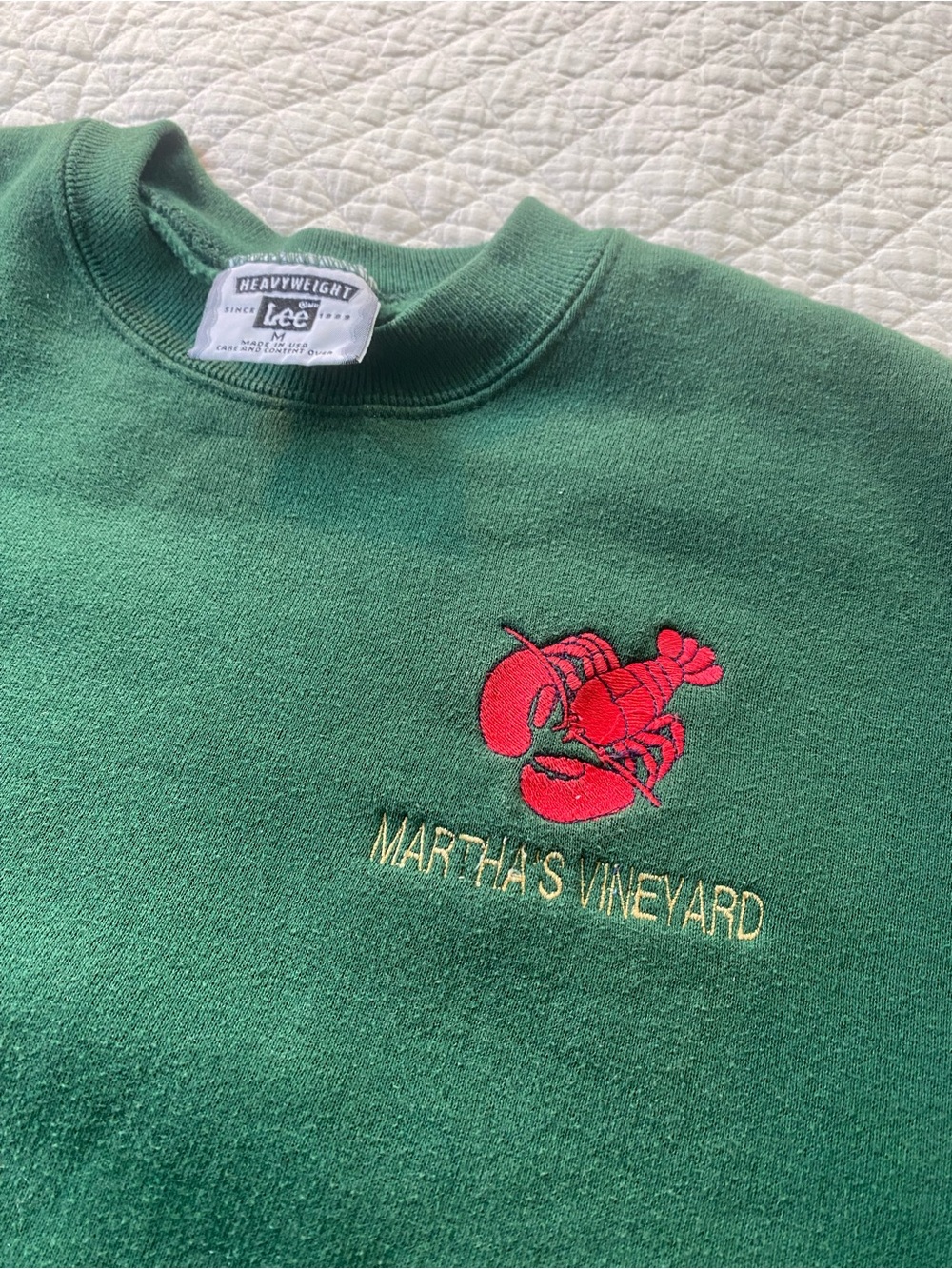 Martha's Vineyard Vintage 1990s Lee Heavyweight Embroidered Lobster Crewneck